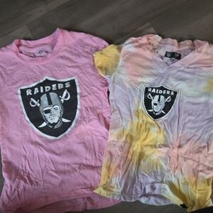 NFL Pink and Yellow Raiders Short Sleeve Tees